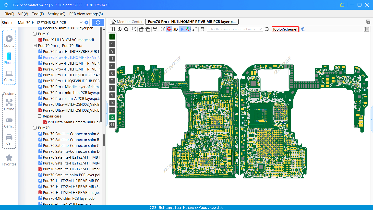 Huawei Pura70 Pro+-HL1LHQMHF RF VB MB PCB Layer